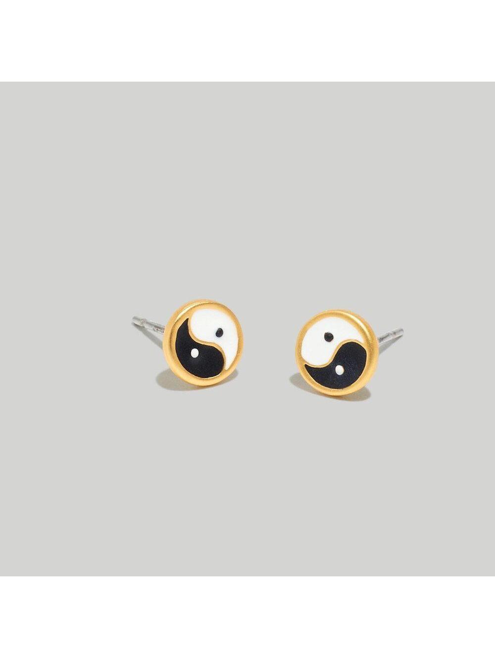 Madewell Enamel Yin Yang Stud Earrings